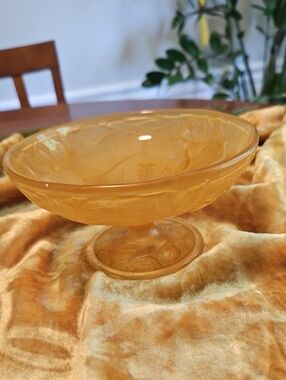 Consolidated Glass Compote With Fish